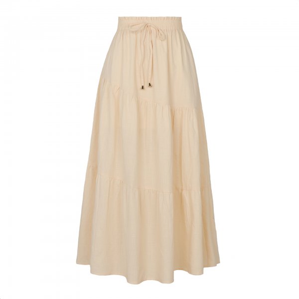 Women's High Waist Long Skirt Elastic Waist