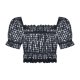 Women''s summer design with one shoulder wood ear Plaid Shirt minority short shirt SEXY LACE SHORT SLEEVE TOP